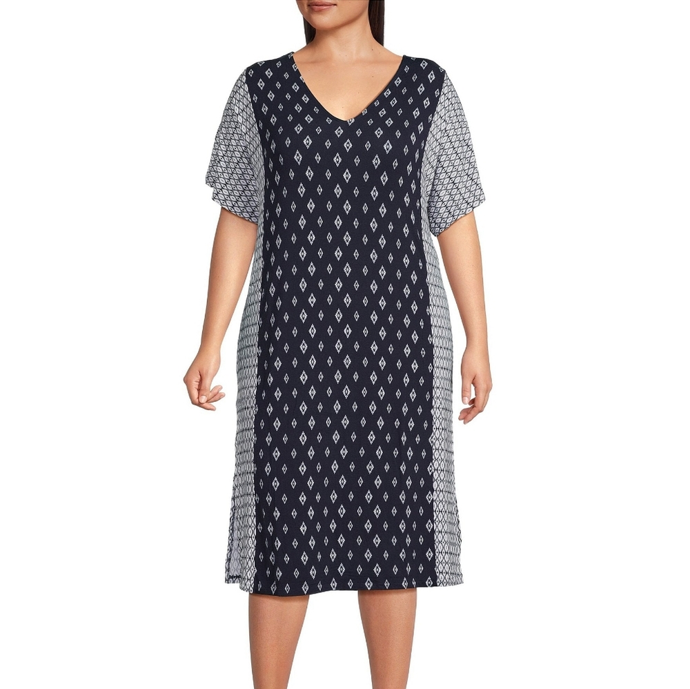 NWT Navy & Off White Patterned Sleep/Loungewear 1X